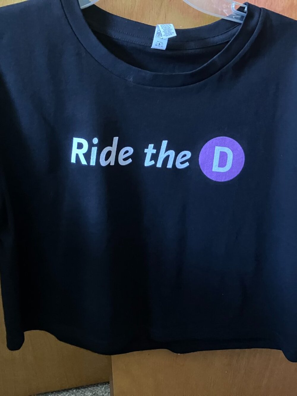 Medium Black Ride the D Boxy Crop Top